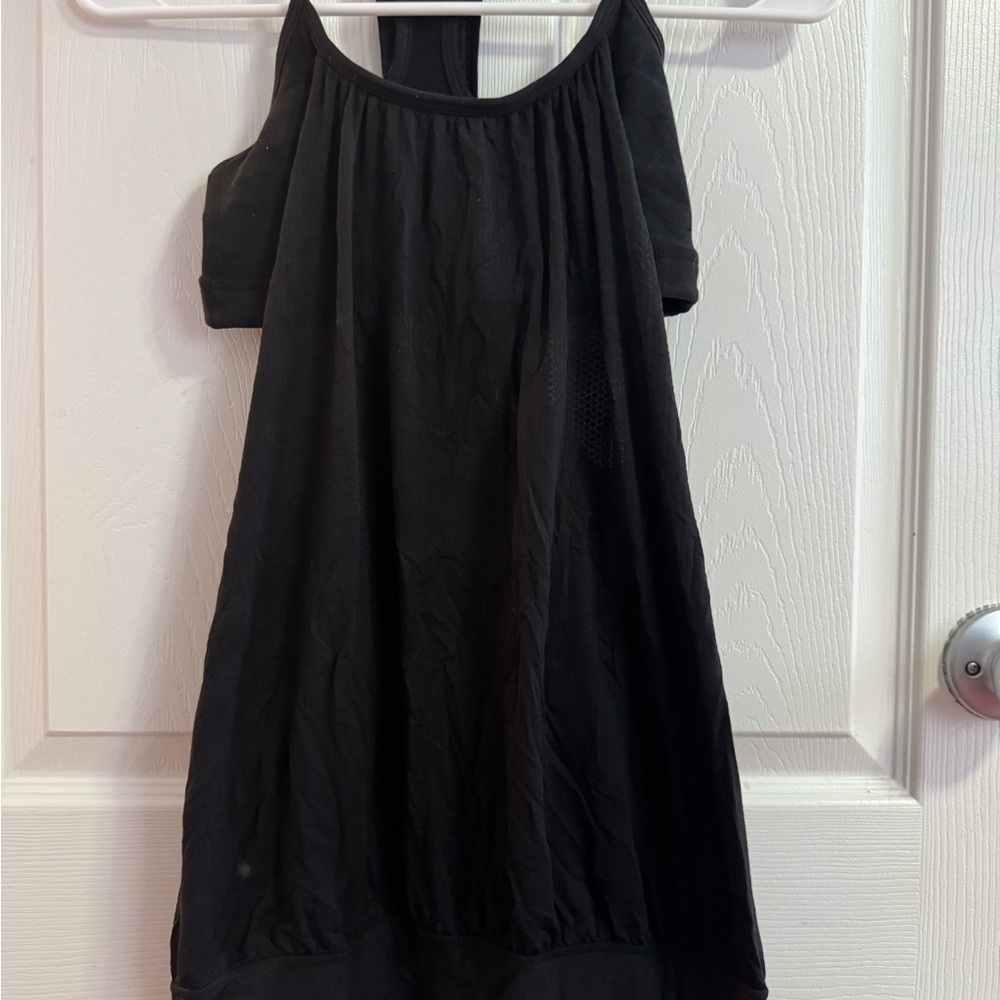Lululemon Athletica Black sports bra with tank attached.